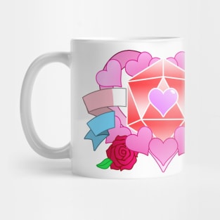 DiceHeart - Trans Banner, Red Dice Mug